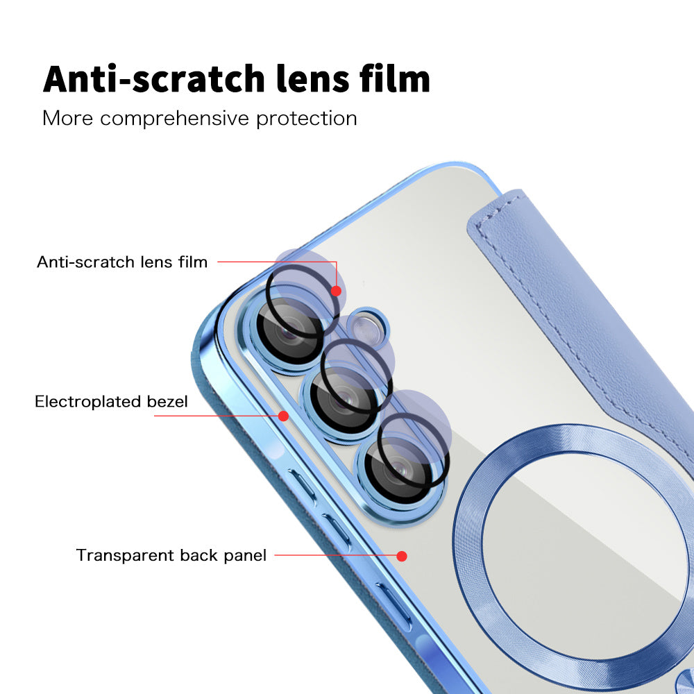 Funda MagSafe para Samsung Galaxy A56 A566, Techsuit, SmartMag Book, Azul