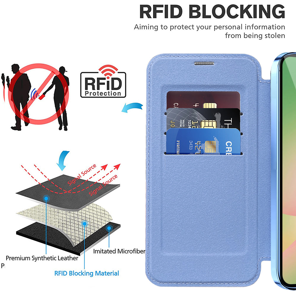 Funda MagSafe para Samsung Galaxy A56 A566, Techsuit, SmartMag Book, Azul