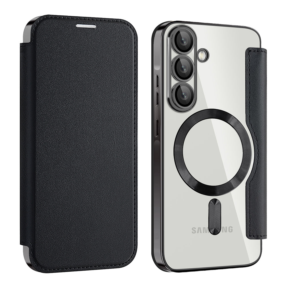 Funda MagSafe para Samsung Galaxy A56 A566, Techsuit, SmartMag Book, Negra