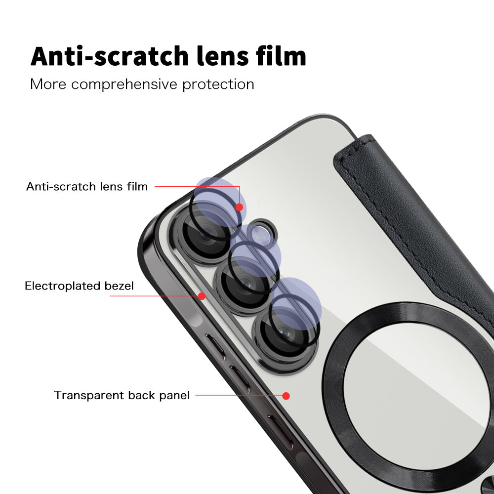Funda MagSafe para Samsung Galaxy A56 A566, Techsuit, SmartMag Book, Negra