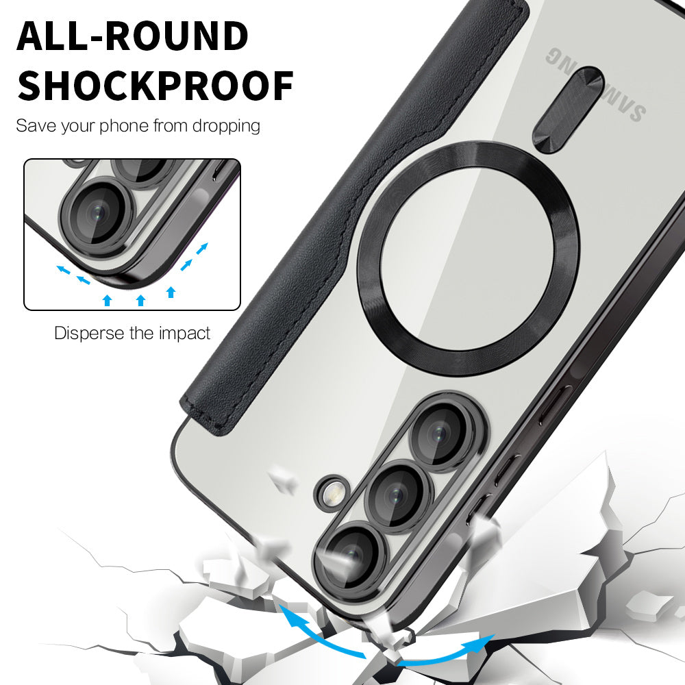 Funda MagSafe para Samsung Galaxy A56 A566, Techsuit, SmartMag Book, Negra