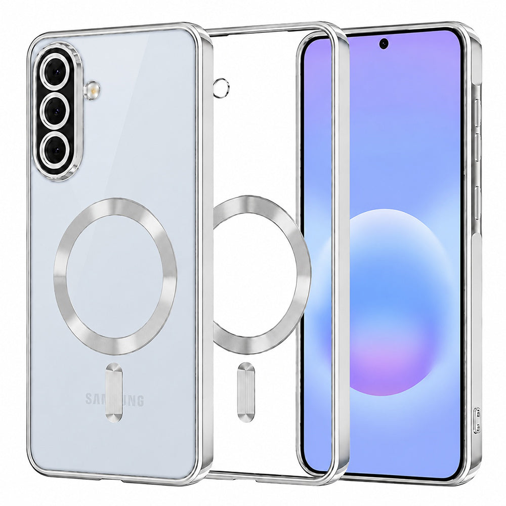 Funda MagSafe para Samsung Galaxy A57 5G, Techsuit, Luxury Crystal, Plateada