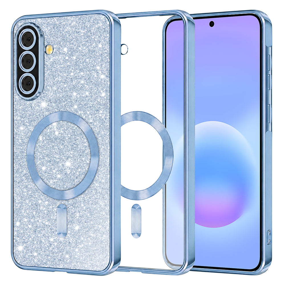 Funda MagSafe para Samsung Galaxy A57 5G, Techsuit, Luxury Glitter, Azul
