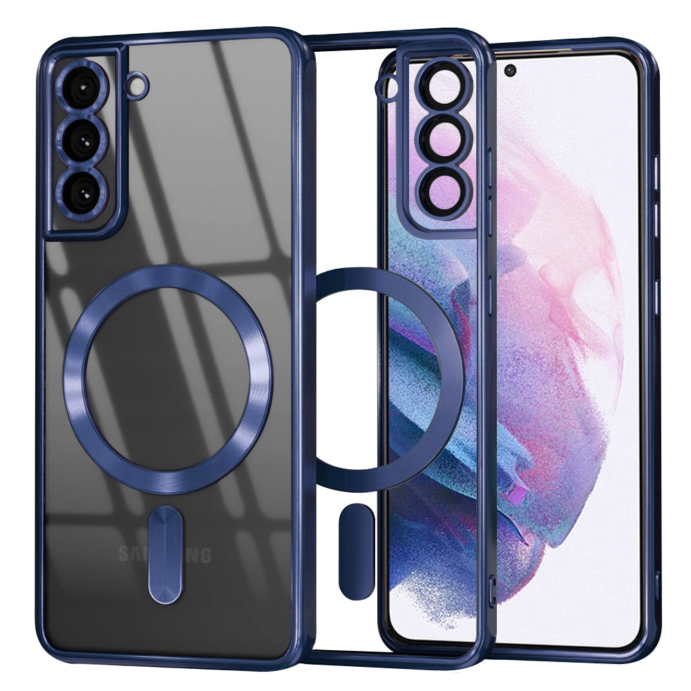 Funda MagSafe para Samsung Galaxy S21+ 5G G996, Techsuit, Luxury Crystal, Azul Oscuro