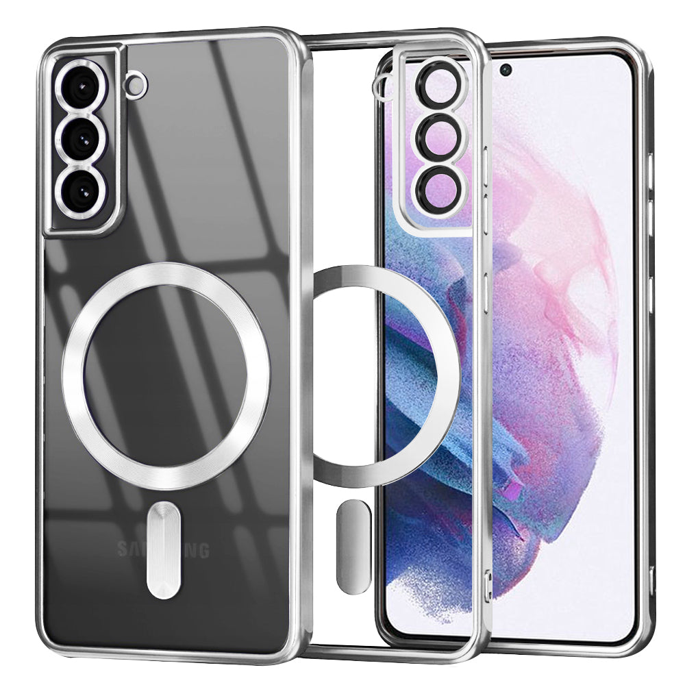 Funda MagSafe para Samsung Galaxy S21+ 5G G996, Techsuit, Luxury Crystal, Plateada