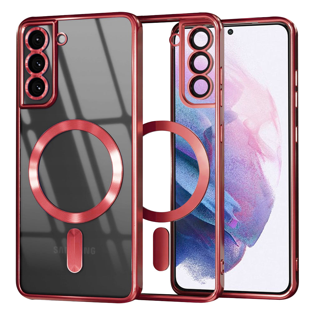 Funda MagSafe para Samsung Galaxy S21+ 5G G996, Techsuit, Luxury Crystal, Roja