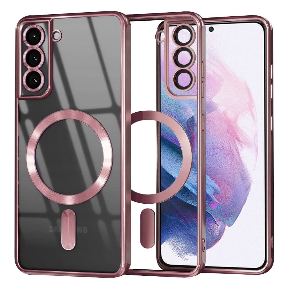 Funda MagSafe para Samsung Galaxy S21+ 5G G996, Techsuit, Luxury Crystal, Rosa