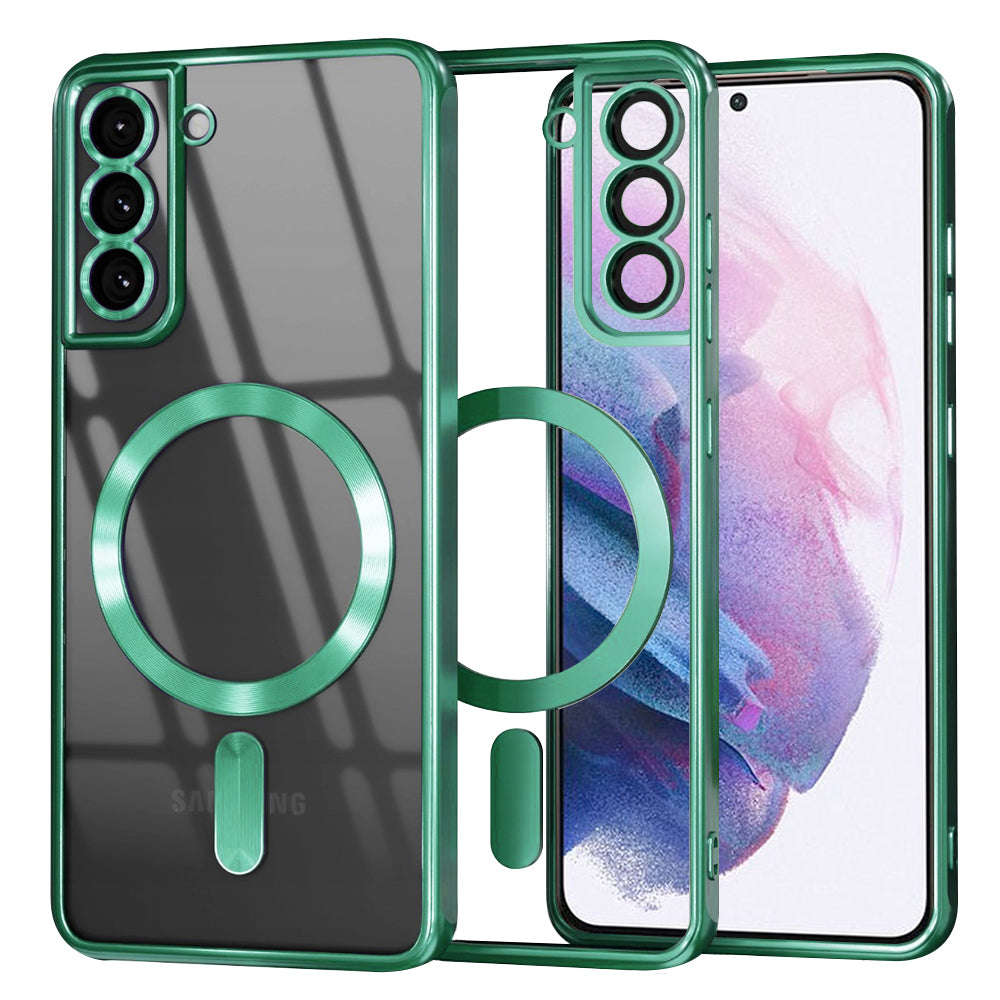 Funda MagSafe para Samsung Galaxy S21+ 5G G996, Techsuit, Luxury Crystal, Verde Claro