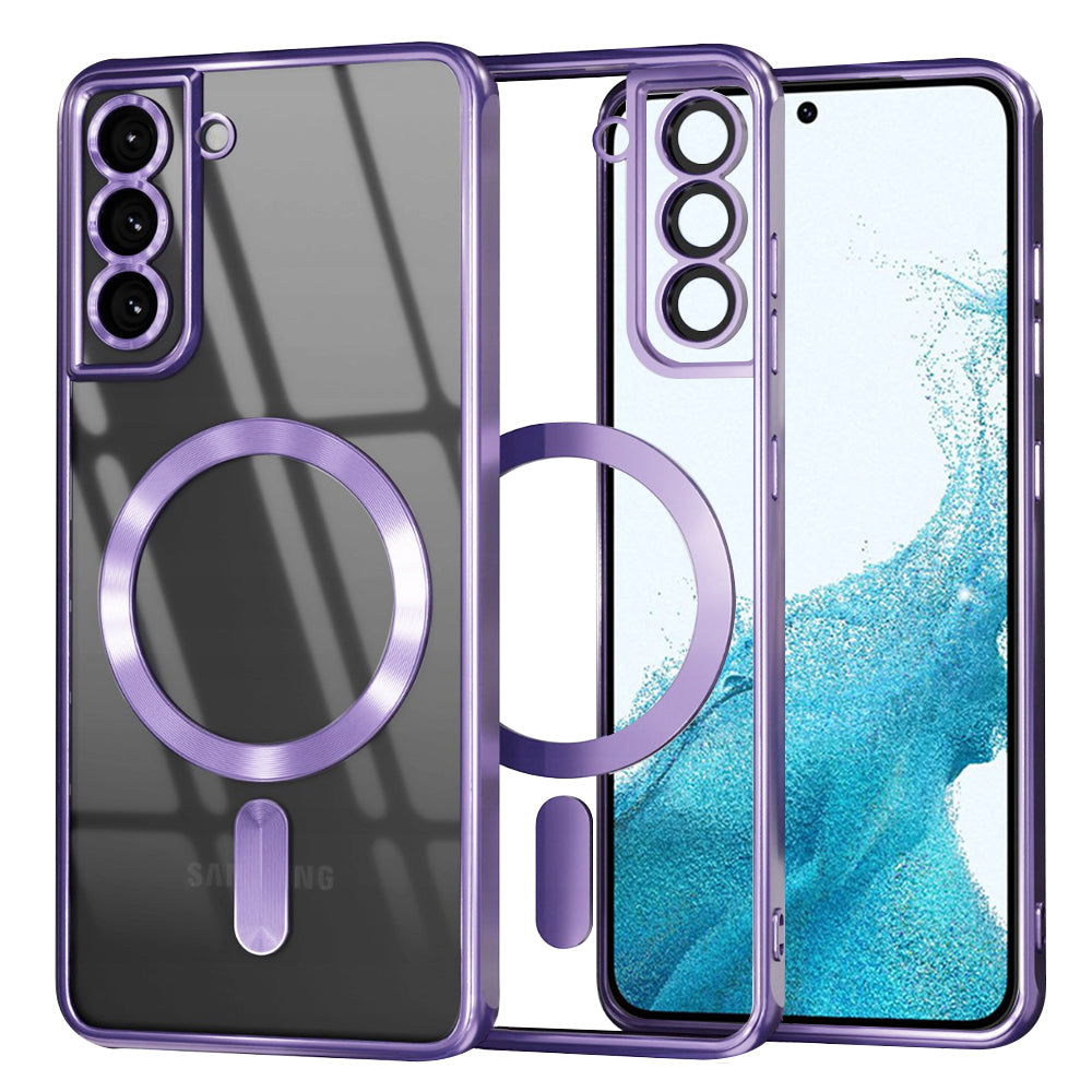 Funda MagSafe para Samsung Galaxy S22 5G S901, Techsuit, Luxury Crystal, Morado Claro