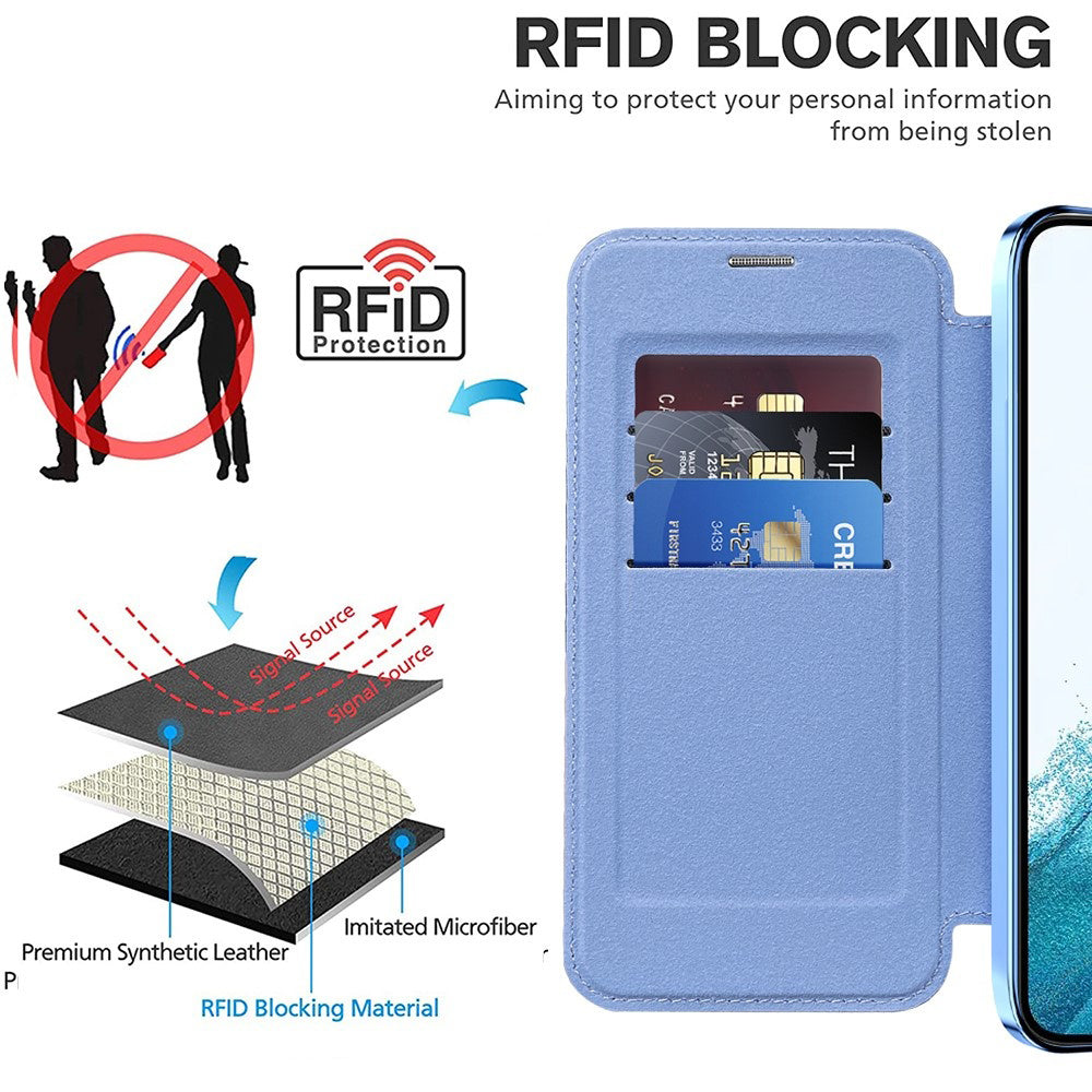 Funda MagSafe para Samsung Galaxy S22 5G S901, Techsuit, SmartMag Book, Azul