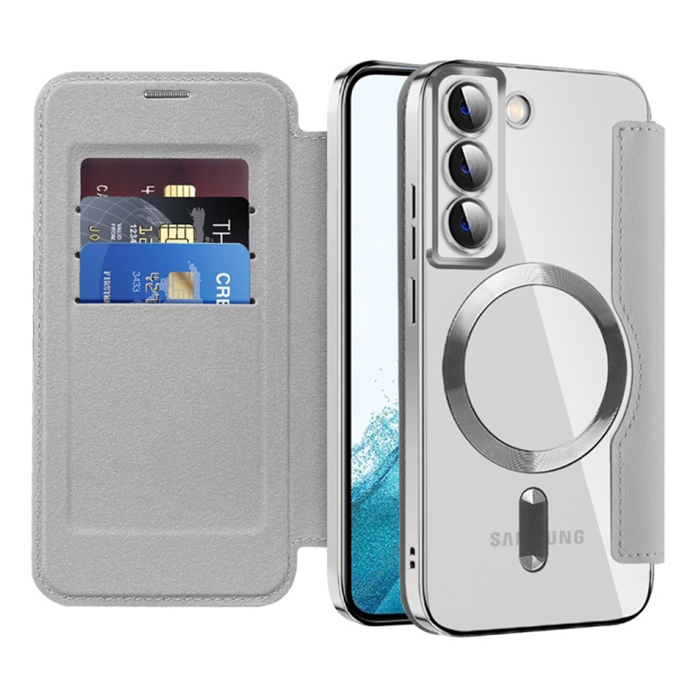 Funda MagSafe para Samsung Galaxy S22 5G S901, Techsuit, SmartMag Book, Gris