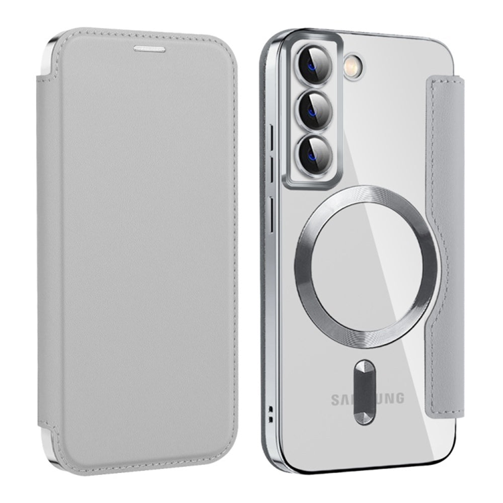 Funda MagSafe para Samsung Galaxy S22 5G S901, Techsuit, SmartMag Book, Gris