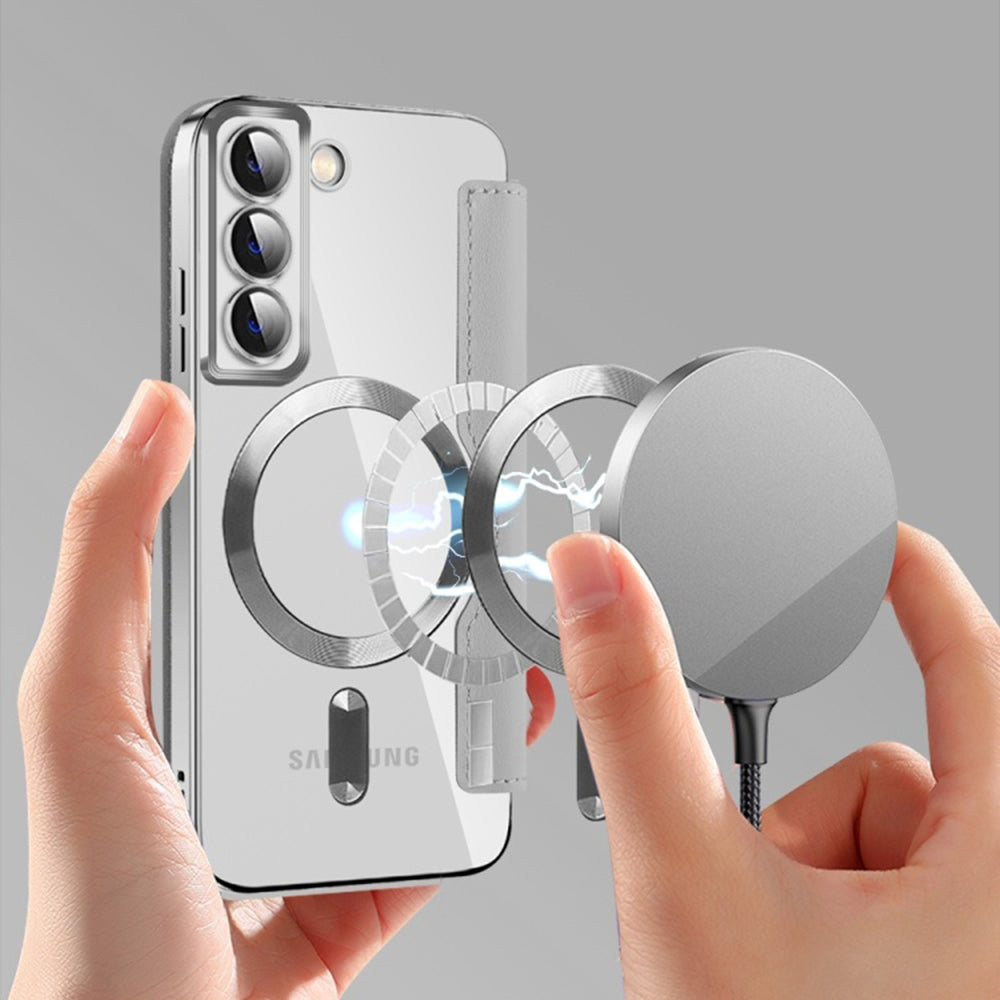 Funda MagSafe para Samsung Galaxy S22 5G S901, Techsuit, SmartMag Book, Gris