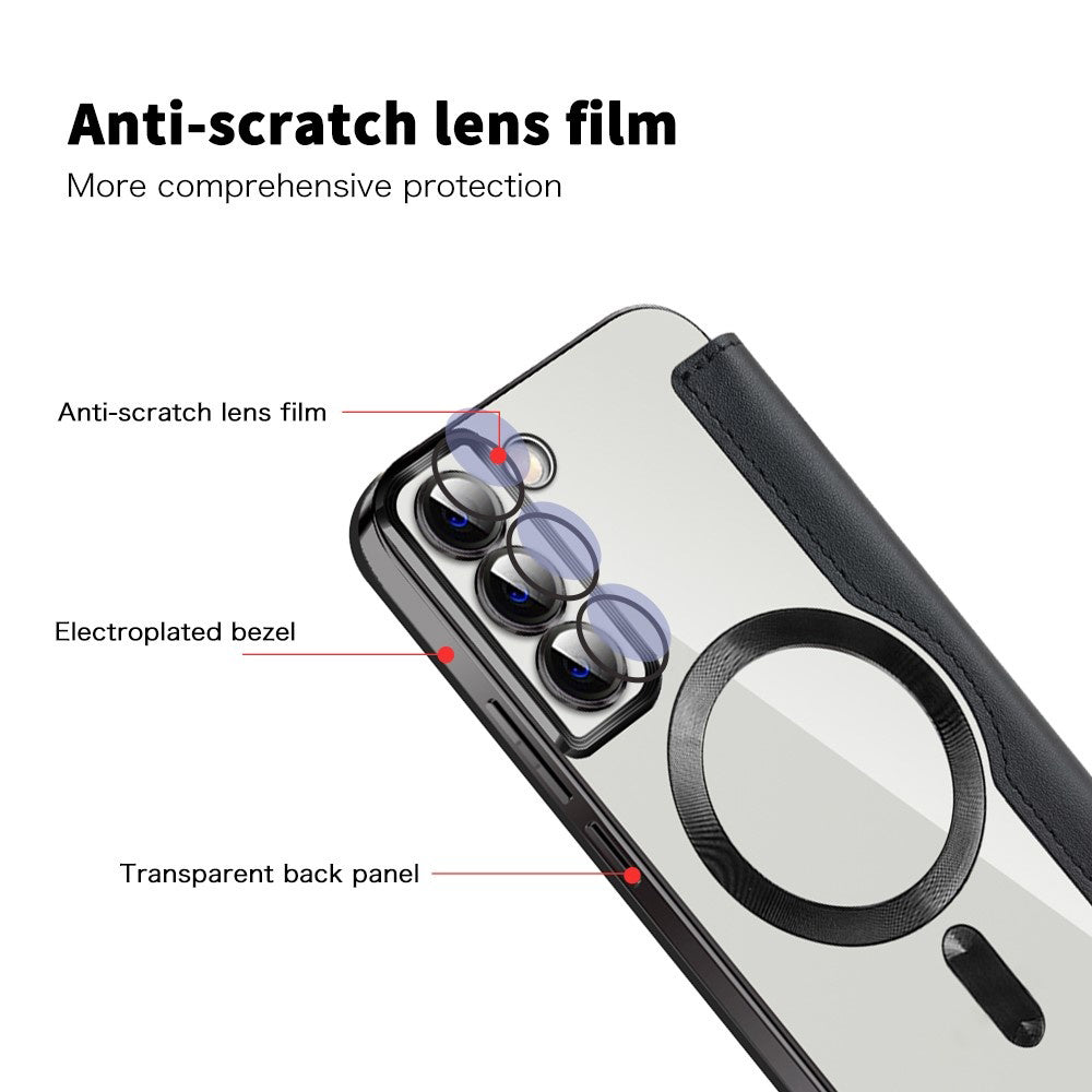 Funda MagSafe para Samsung Galaxy S22 5G S901, Techsuit, SmartMag Book, Negra