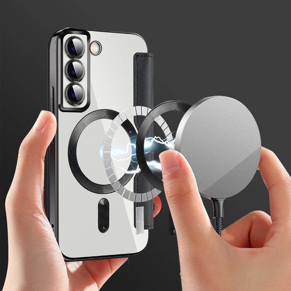 Funda MagSafe para Samsung Galaxy S22 5G S901, Techsuit, SmartMag Book, Negra