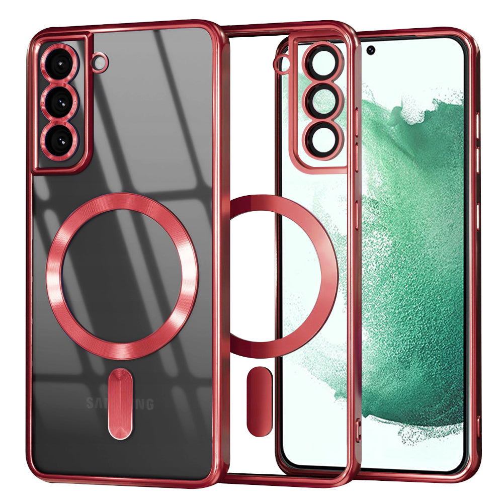 Funda MagSafe para Samsung Galaxy S22+ 5G S906, Techsuit, Luxury Crystal, Roja