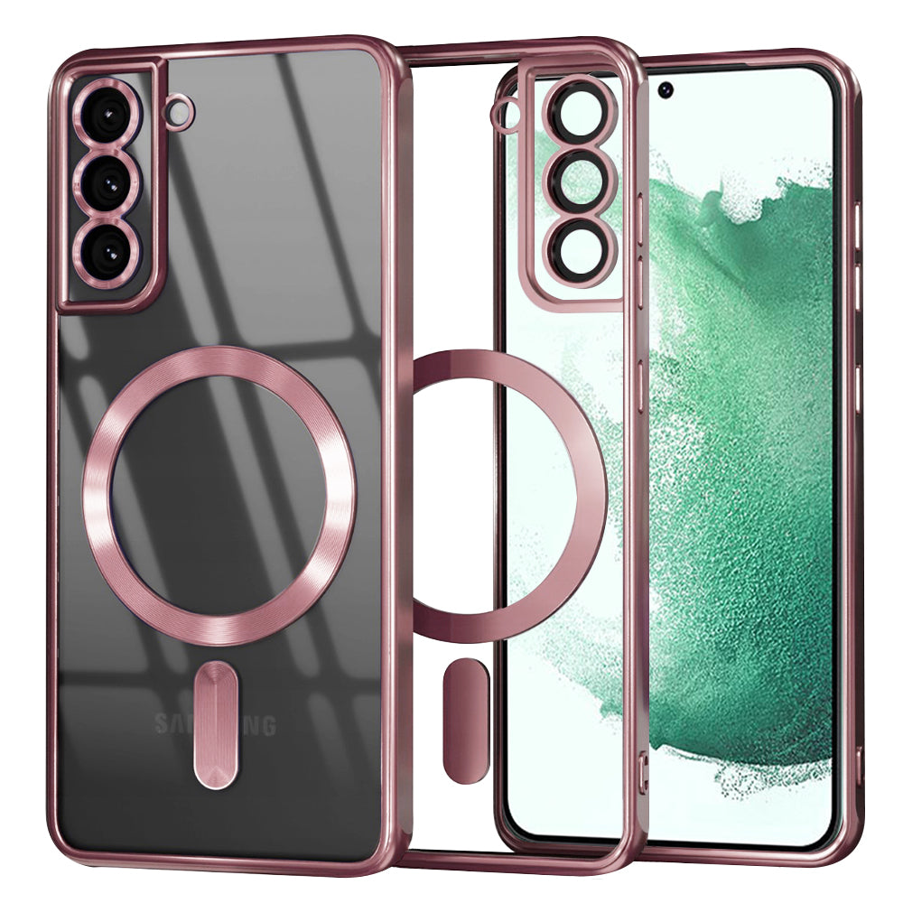 Funda MagSafe para Samsung Galaxy S22+ 5G S906, Techsuit, Luxury Crystal, Rosa