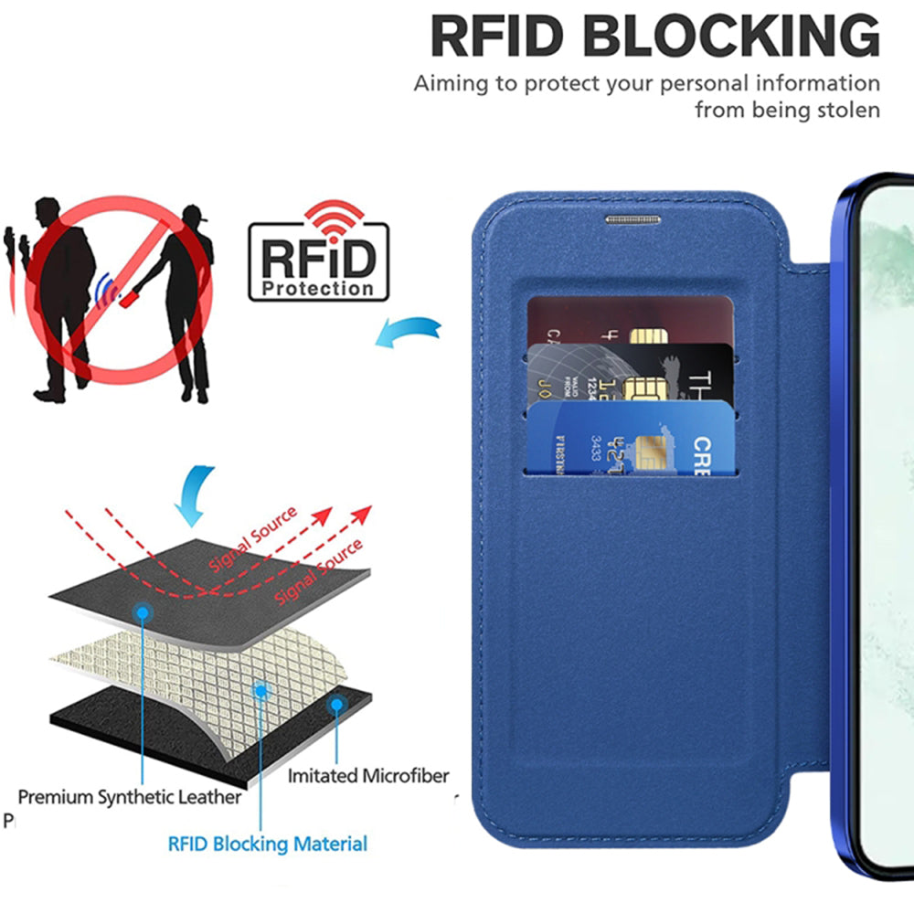 Funda MagSafe para Samsung Galaxy S22+ 5G S906, Techsuit, SmartMag Book, Azul