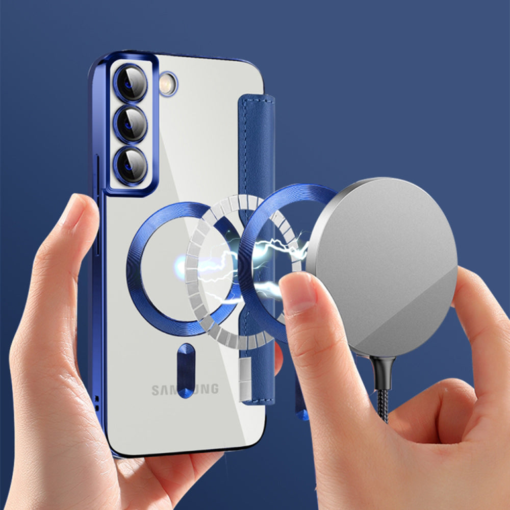 Funda MagSafe para Samsung Galaxy S22+ 5G S906, Techsuit, SmartMag Book, Azul