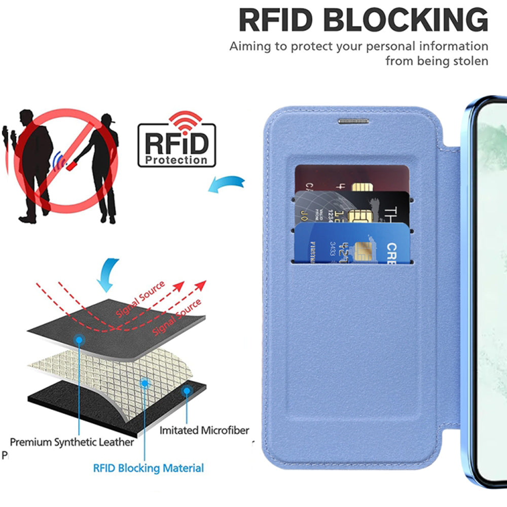 Funda MagSafe para Samsung Galaxy S22+ 5G S906, Techsuit, SmartMag Book, Azul