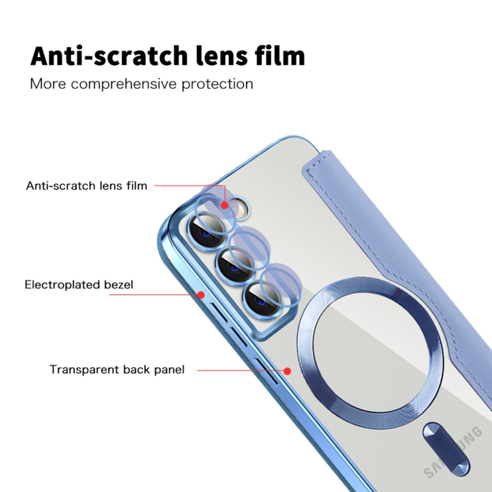 Funda MagSafe para Samsung Galaxy S22+ 5G S906, Techsuit, SmartMag Book, Azul