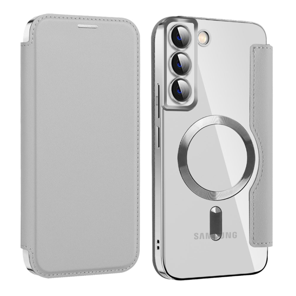 Funda MagSafe para Samsung Galaxy S22+ 5G S906, Techsuit, SmartMag Book, Gris