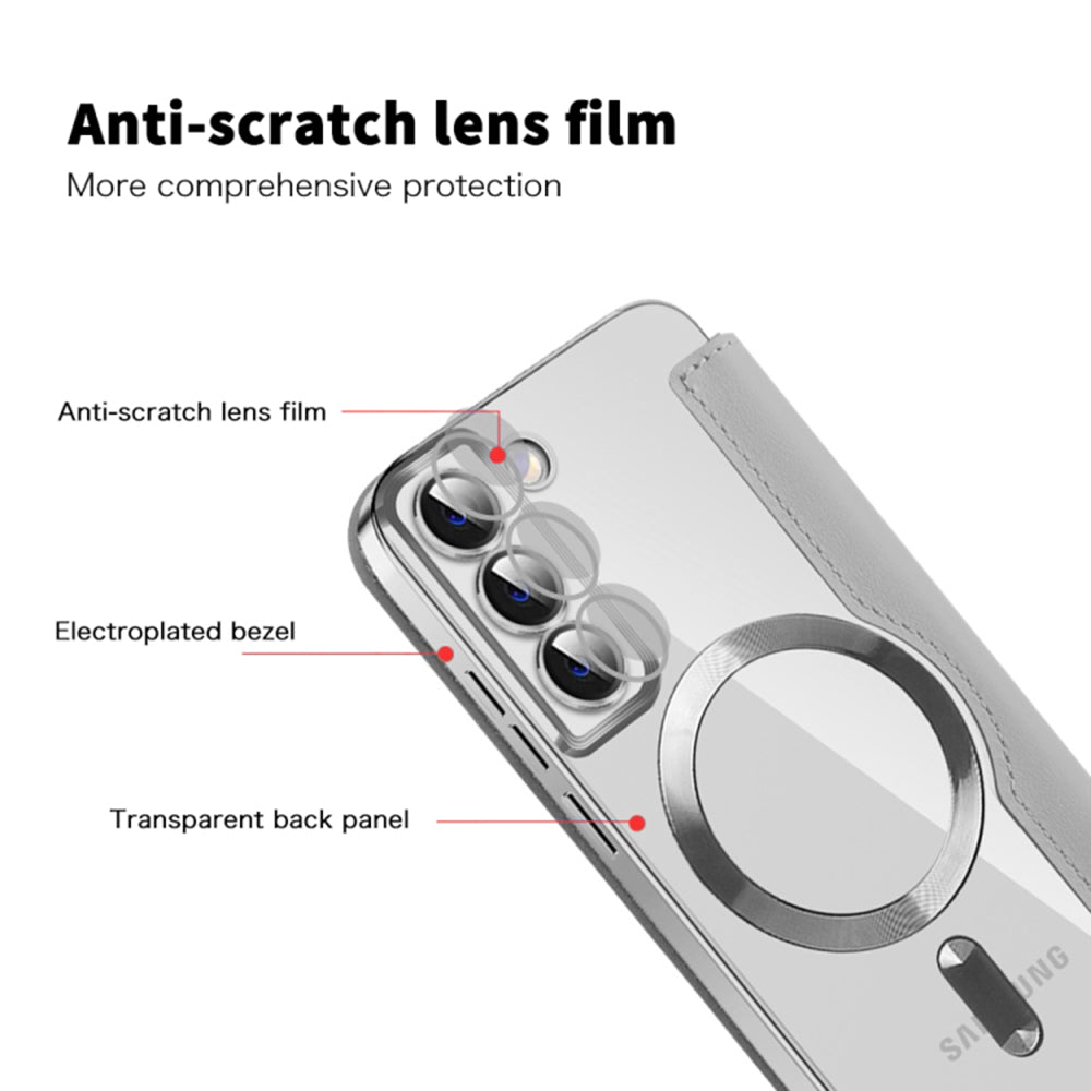 Funda MagSafe para Samsung Galaxy S22+ 5G S906, Techsuit, SmartMag Book, Gris