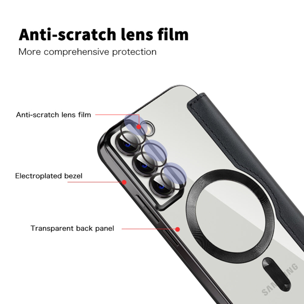 Funda MagSafe para Samsung Galaxy S22+ 5G S906, Techsuit, SmartMag Book, Negra
