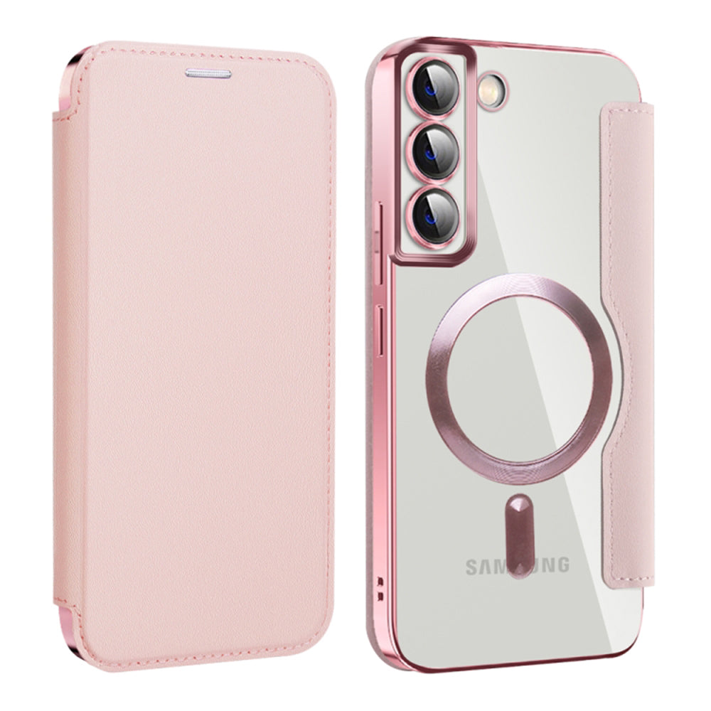 Funda MagSafe para Samsung Galaxy S22+ 5G S906, Techsuit, SmartMag Book, Rosa