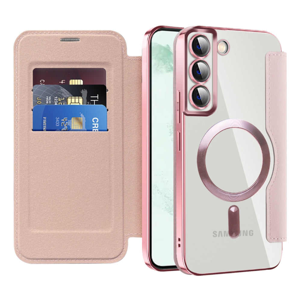 Funda MagSafe para Samsung Galaxy S22+ 5G S906, Techsuit, SmartMag Book, Rosa