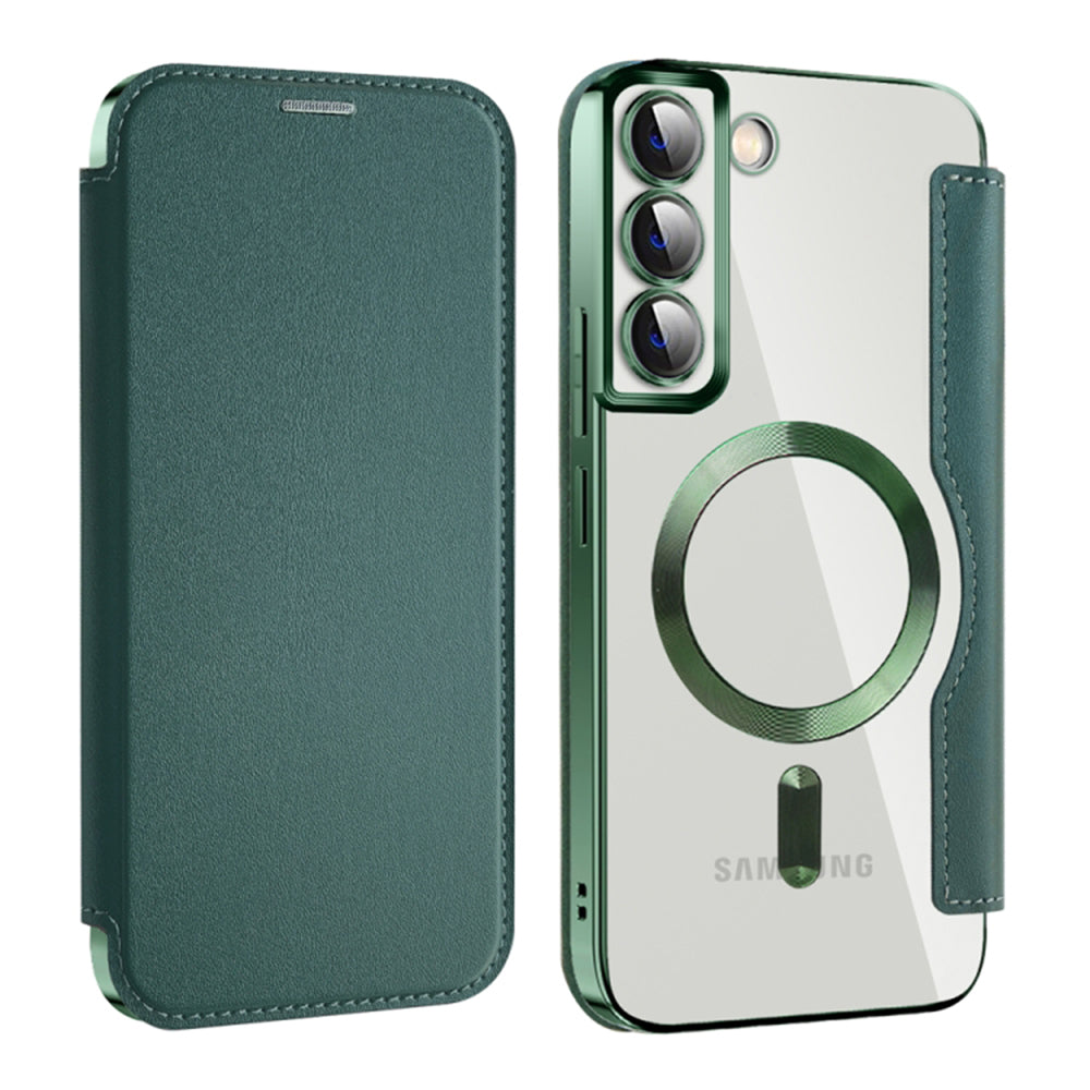 Funda MagSafe para Samsung Galaxy S22+ 5G S906, Techsuit, SmartMag Book, Verde