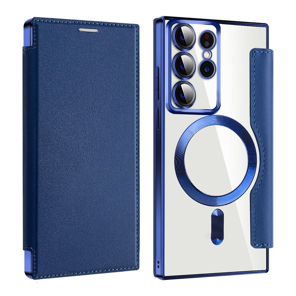 Funda MagSafe para Samsung Galaxy S22 Ultra 5G S908, Techsuit, SmartMag Book, Azul
