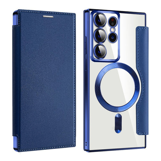 Funda MagSafe para Samsung Galaxy S22 Ultra 5G S908, Techsuit, SmartMag Book, Azul