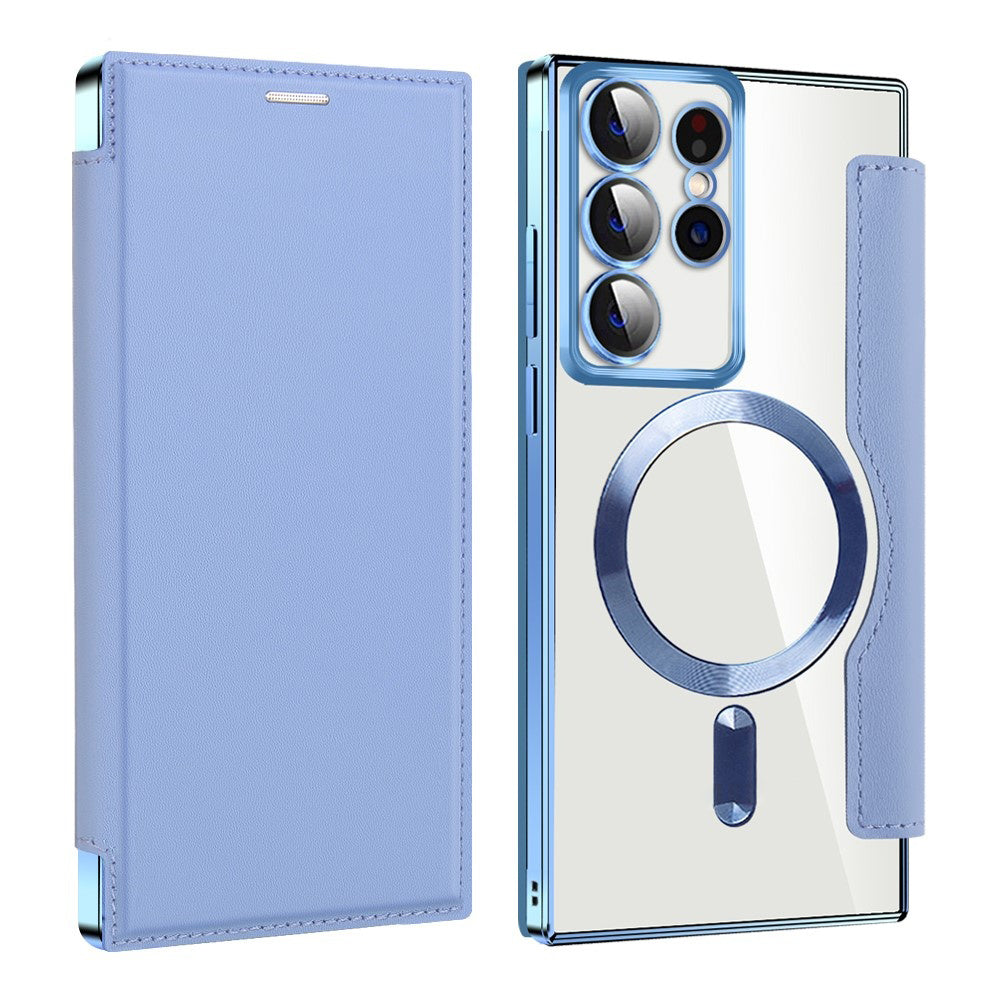 Funda MagSafe para Samsung Galaxy S22 Ultra 5G S908, Techsuit, SmartMag Book, Azul