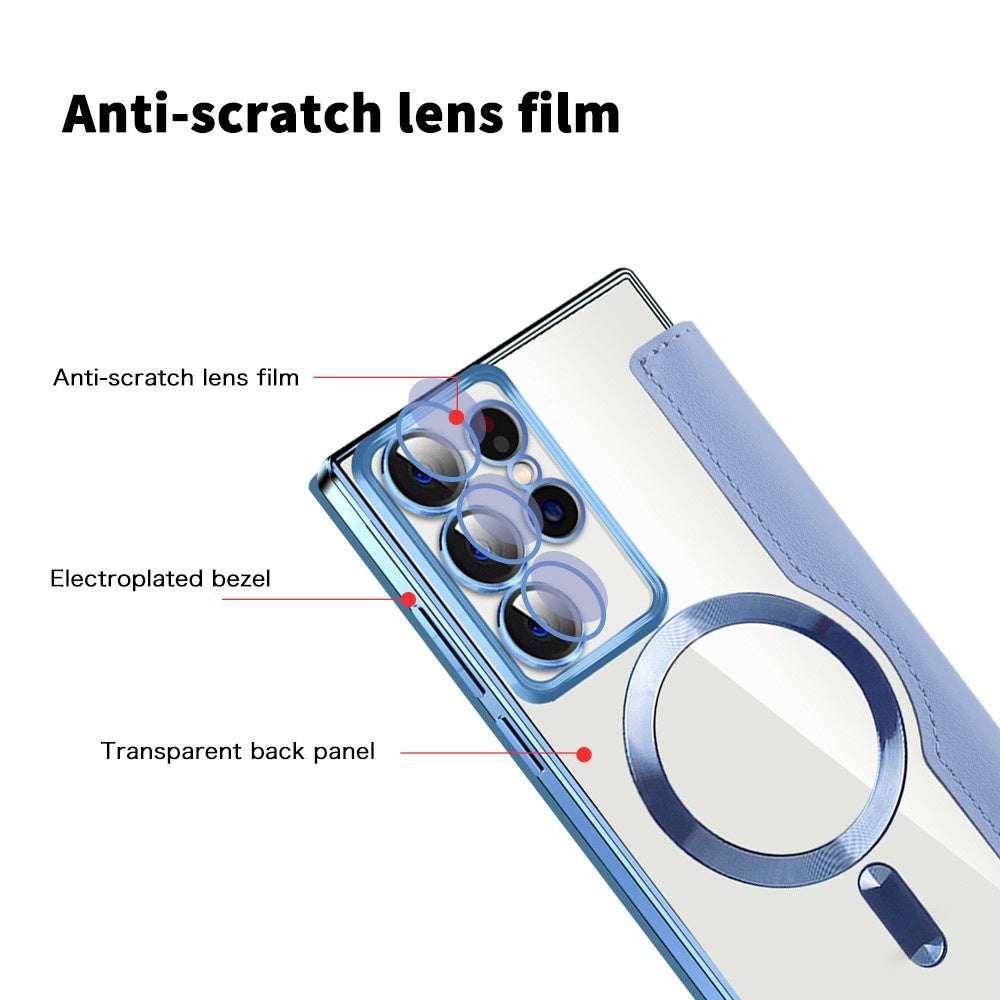 Funda MagSafe para Samsung Galaxy S22 Ultra 5G S908, Techsuit, SmartMag Book, Azul
