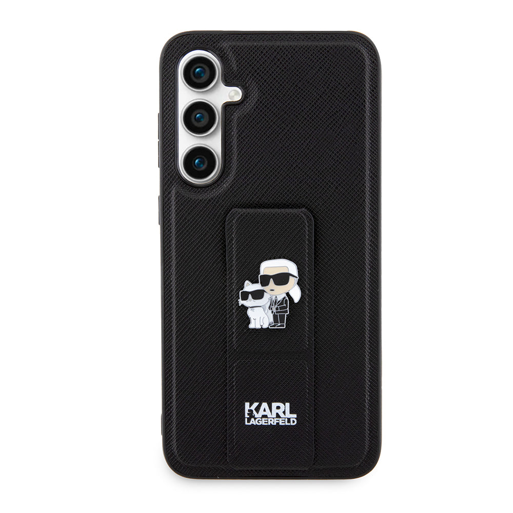 Funda MagSafe para Samsung Galaxy S23 FE S711, Karl Lagerfeld, Saffiano Gripstand Karl & Choupette, Azul.