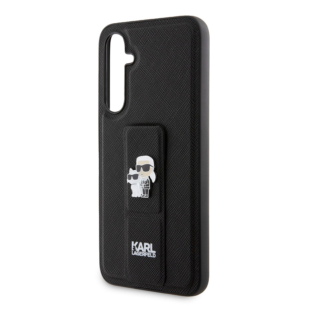 Funda MagSafe para Samsung Galaxy S23 FE S711, Karl Lagerfeld, Saffiano Gripstand Karl & Choupette, Azul.