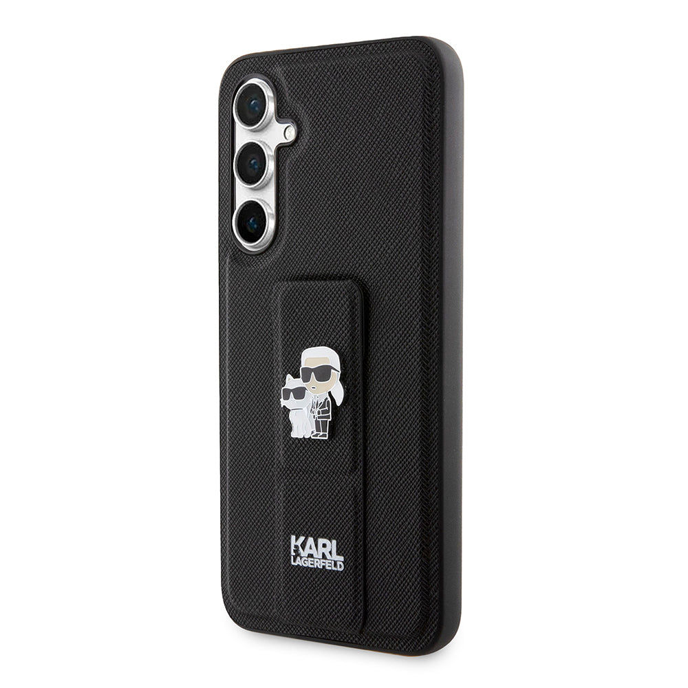 Funda MagSafe para Samsung Galaxy S23 FE S711, Karl Lagerfeld, Saffiano Gripstand Karl & Choupette, Azul.