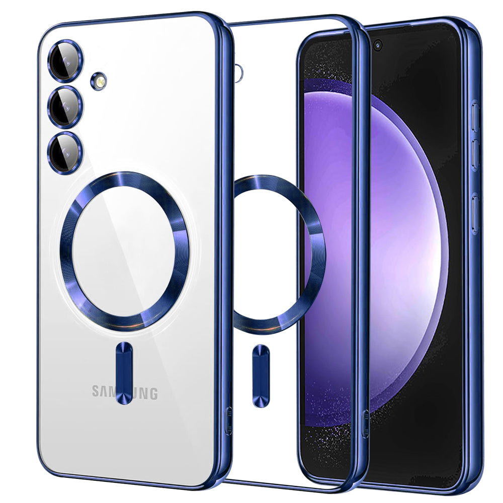 Funda MagSafe para Samsung Galaxy S23 FE S711, Techsuit, Luxury Crystal, Azul Oscuro