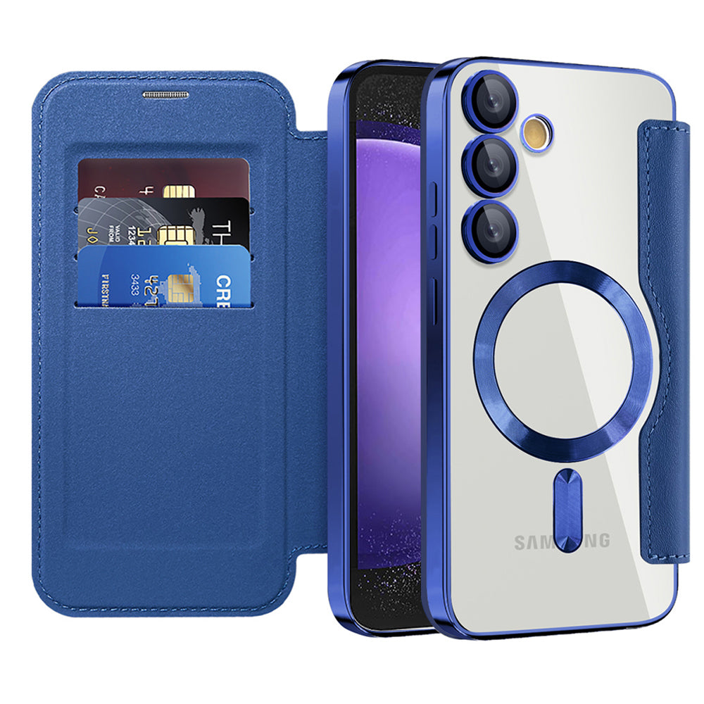 Funda MagSafe para Samsung Galaxy S23 FE S711, Techsuit, SmartMag Book, Azul