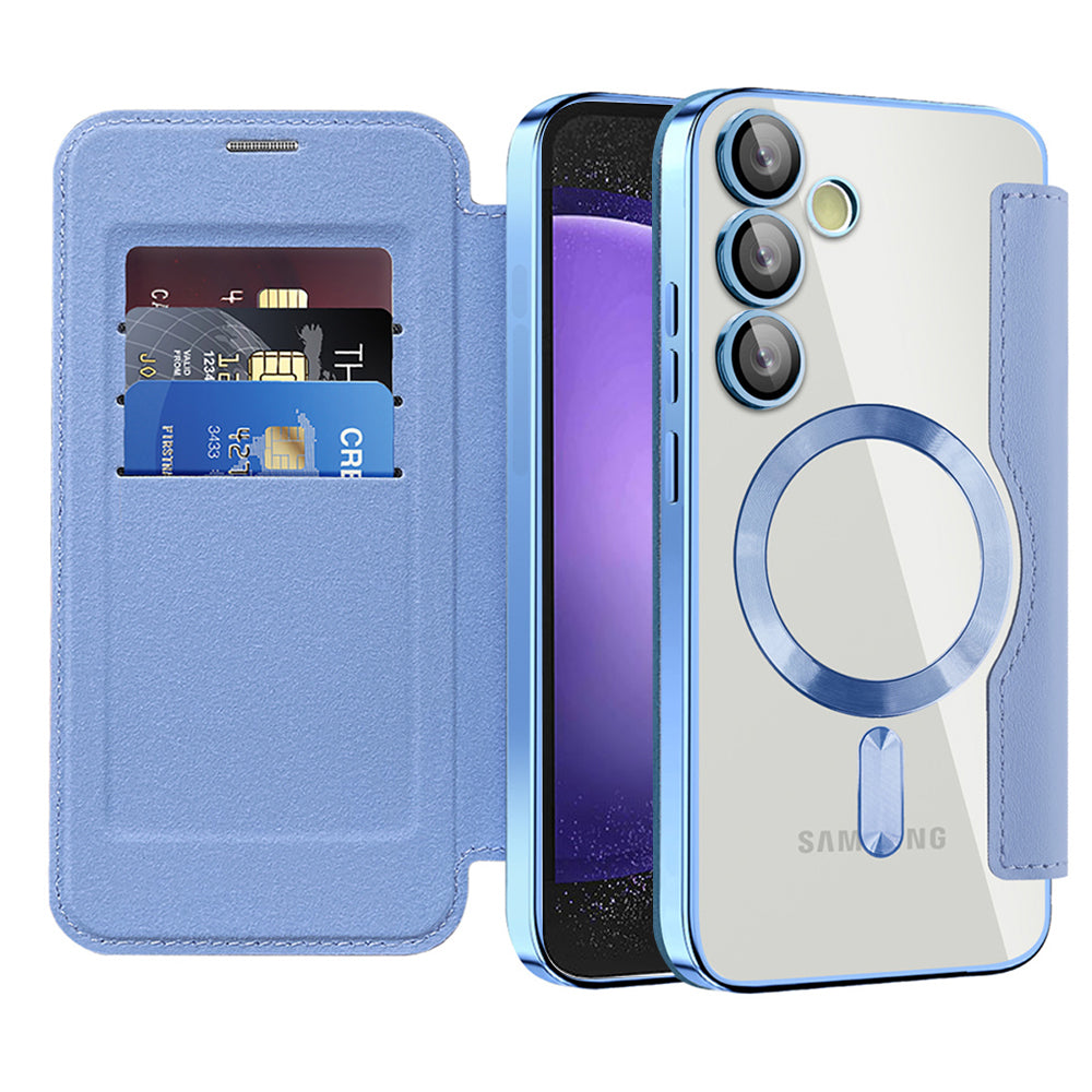 Funda MagSafe para Samsung Galaxy S23 FE S711, Techsuit, SmartMag Book, Azul