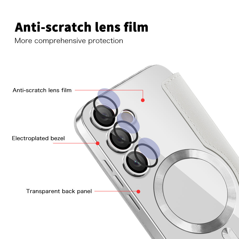 Funda MagSafe para Samsung Galaxy S23 FE S711, Techsuit, SmartMag Book, Gris