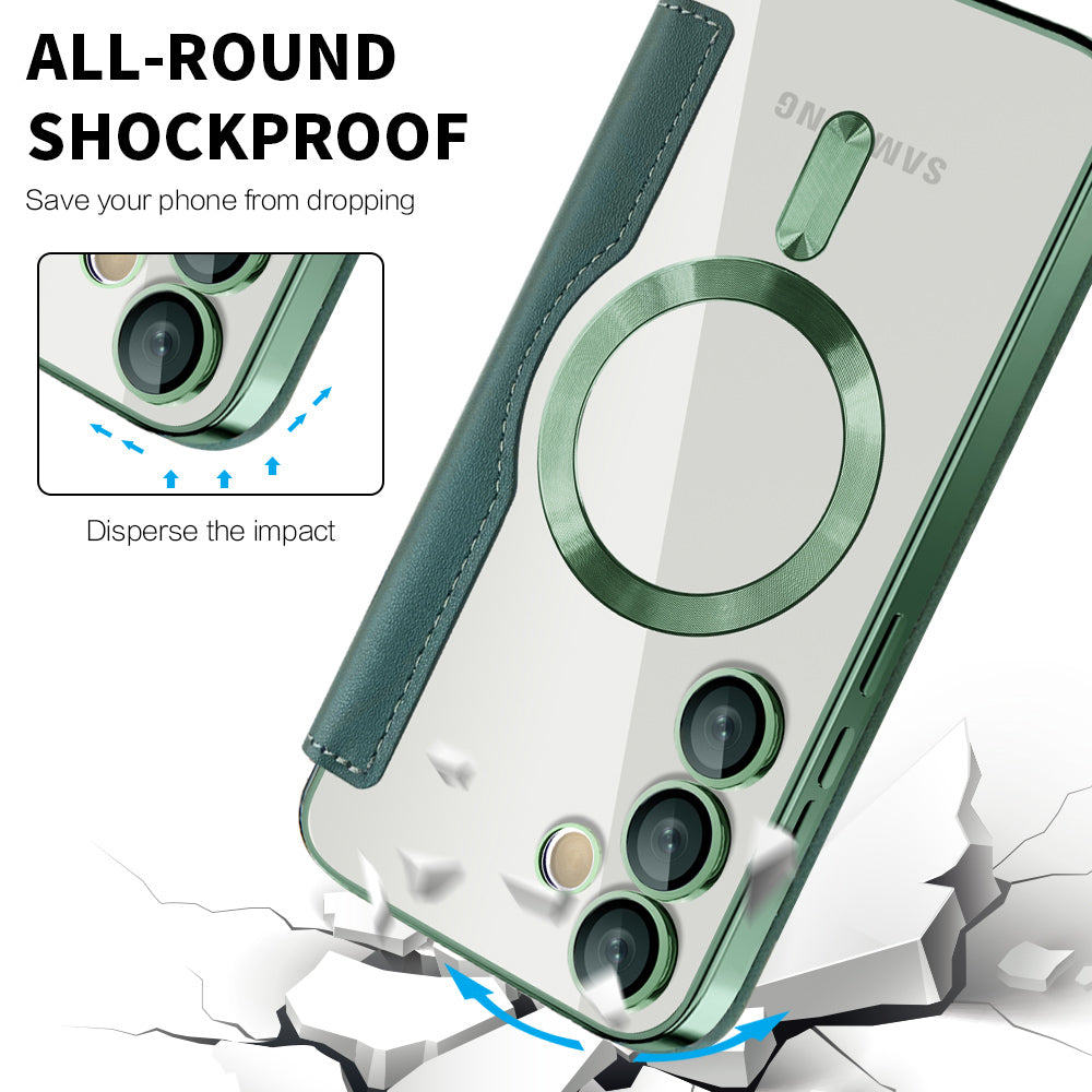 Funda MagSafe para Samsung Galaxy S23 FE S711, Techsuit, SmartMag Book, Verde