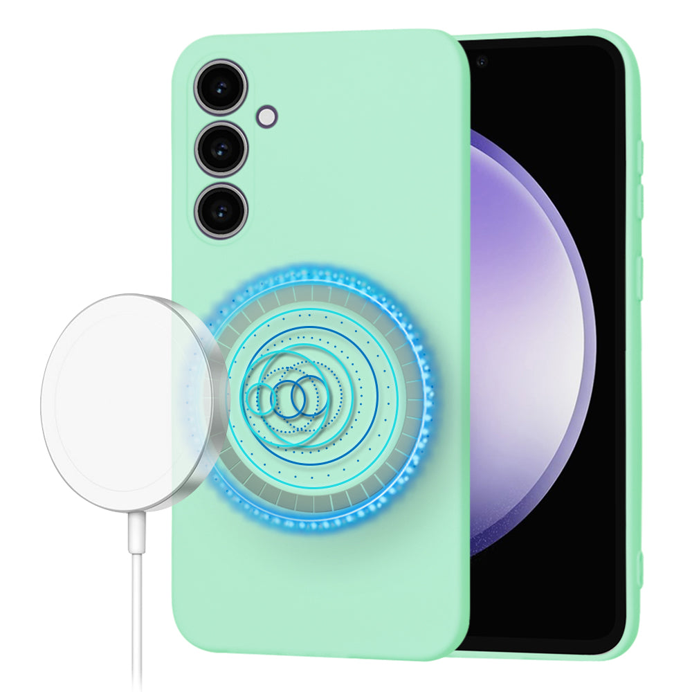 Funda MagSafe para Samsung Galaxy S23 FE S711, Techsuit, SoftFlex, Verde Claro