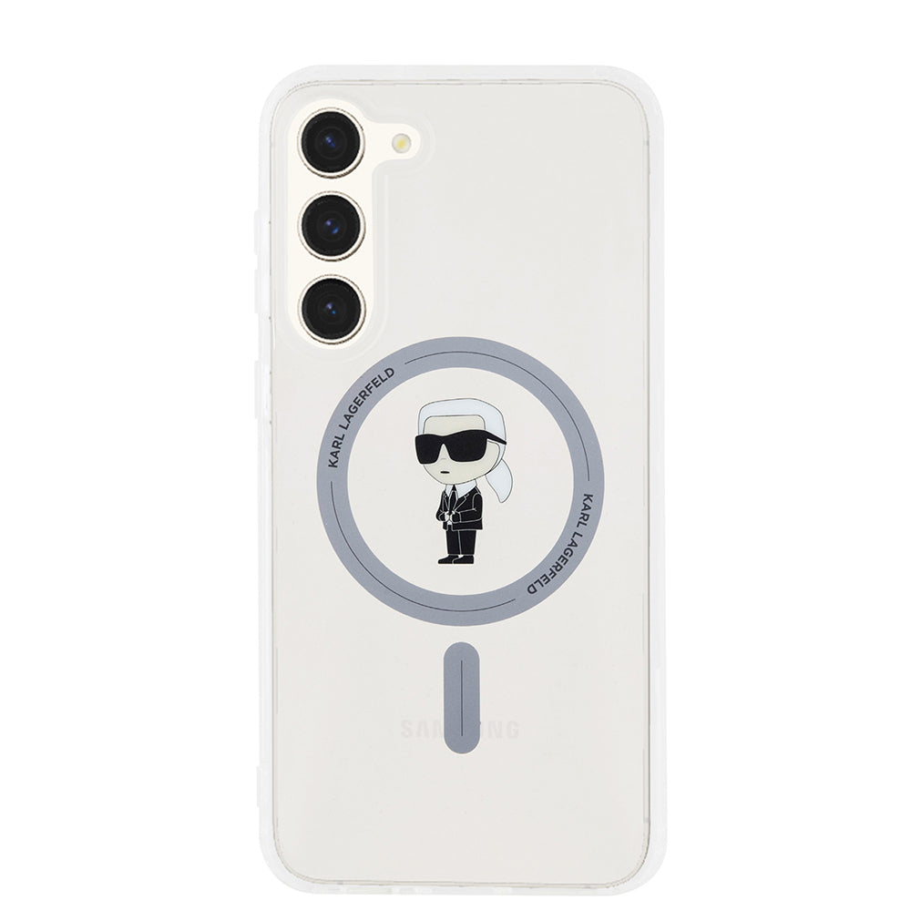 Funda MagSafe para Samsung Galaxy S23+ S916, Karl Lagerfeld, IML Ikonik Karl, Transparente