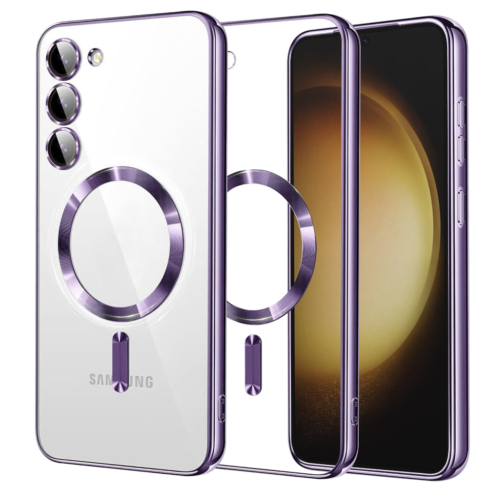 Funda MagSafe para Samsung Galaxy S23+ S916, Techsuit, Luxury Crystal, Morado Claro