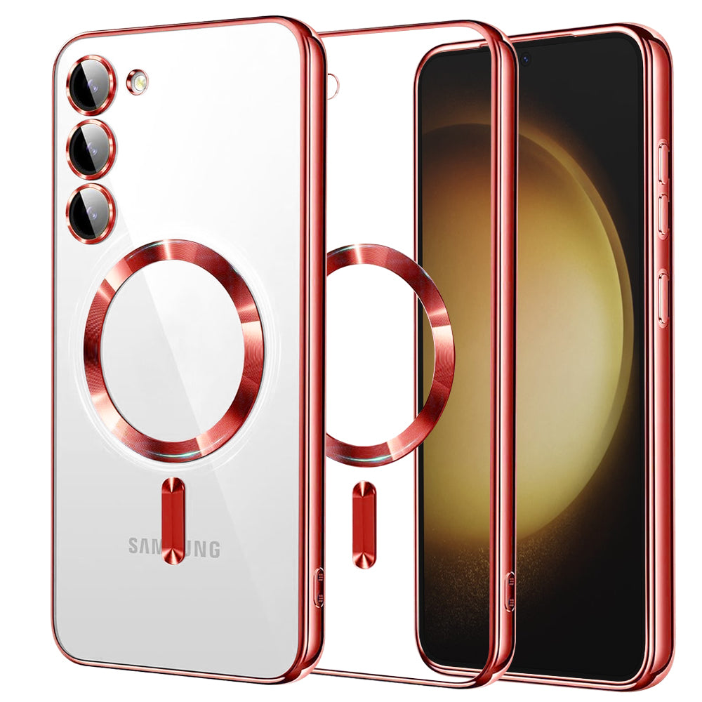 Funda MagSafe para Samsung Galaxy S23+ S916, Techsuit, Luxury Crystal, Roja