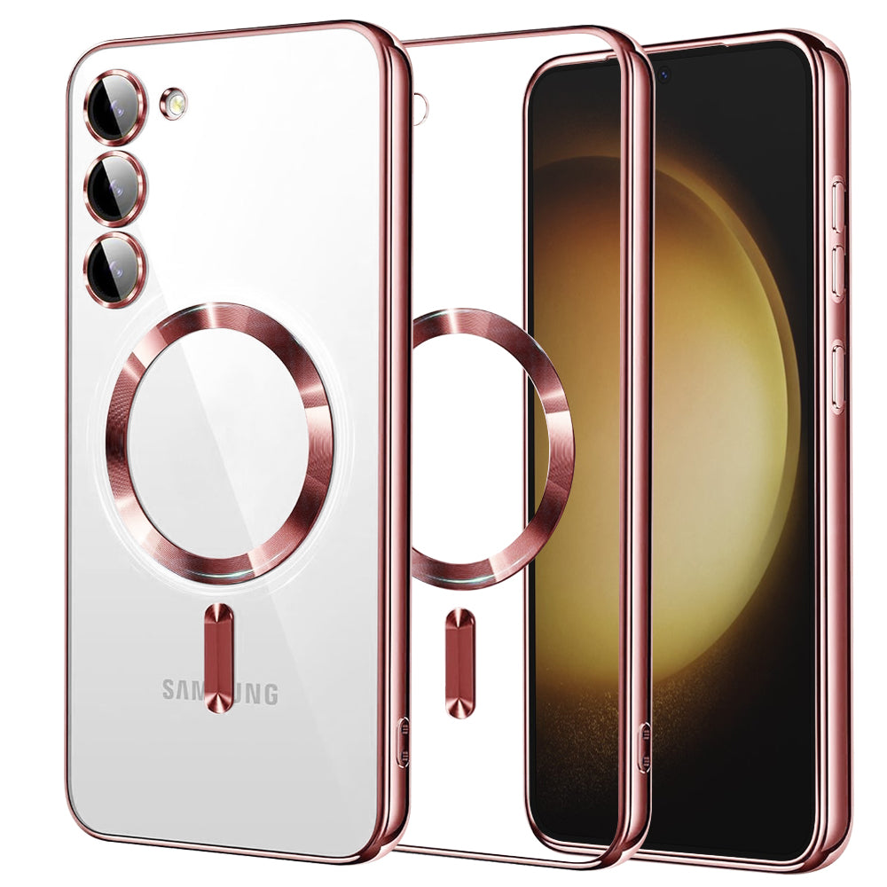 Funda MagSafe para Samsung Galaxy S23+ S916, Techsuit, Luxury Crystal, Rosa