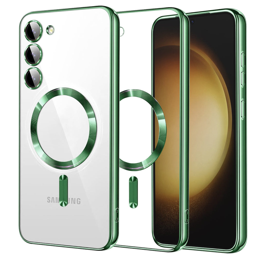 Funda MagSafe para Samsung Galaxy S23+ S916, Techsuit, Luxury Crystal, Verde Claro