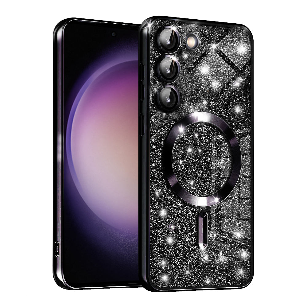 Funda MagSafe para Samsung Galaxy S23+ S916, Techsuit, Luxury Glitter, Negra